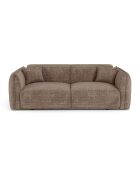 Canapé 3 places Oslo Velours gaufré taupe - 206x90x72.5 cm