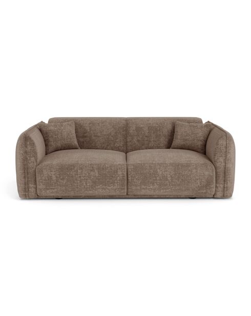 3-zitsbank Oslo taupe fluweel met reliëf - 206x90x72,5 cm