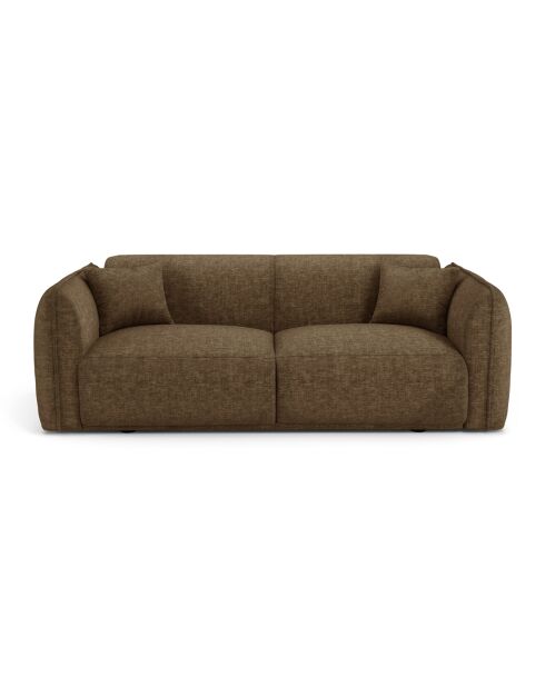 Canapé 3 places Oslo Velours texturé brun expresso - 206x90x72.5 cm