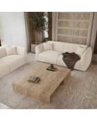 Canapé 3 places Oslo Velours texturé beige - 206x90x72.5 cm
