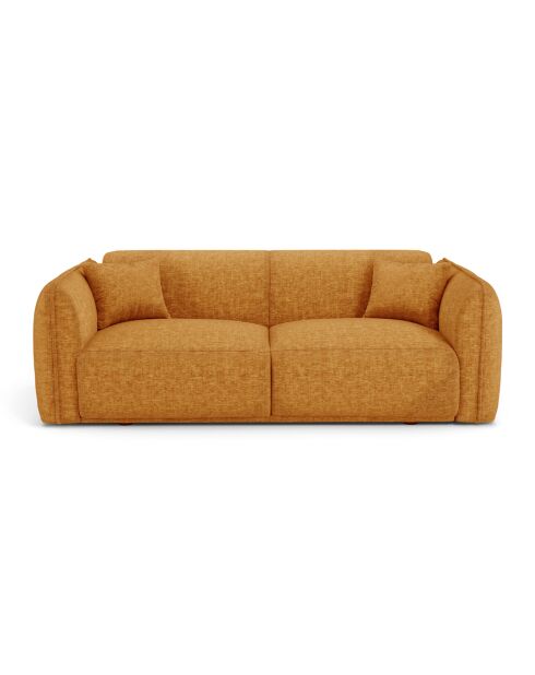 Oslo 3-Sitzer-Sofa Mustard aus strukturiertem Samt — 206 x 90 x 72,5 cm