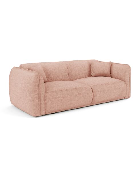 Oslo 3-Sitzer-Sofa aus strukturiertem Samt im Vintage-Look, 206 x 90 x 72,5 cm, Rosa