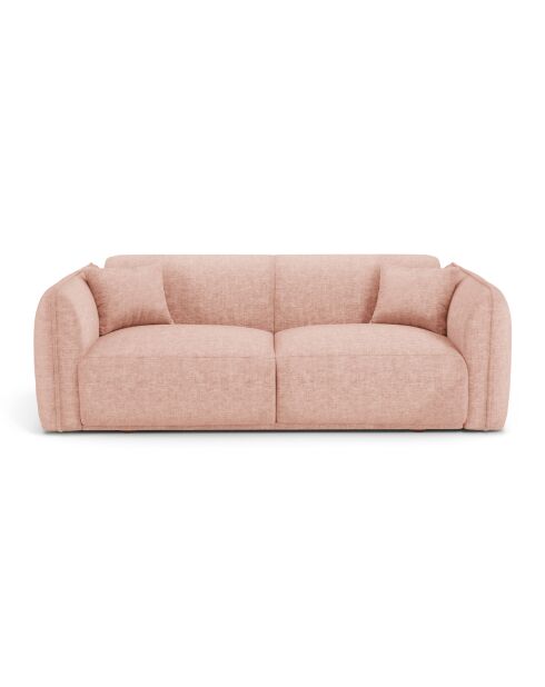 Canapé 3 places Oslo Velours texturé rose vintage - 206x90x72.5 cm