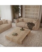 Canapé 3 places Oslo Velours texturé taupe - 206x90x72.5 cm