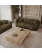 Canapé 3 places Oslo Velours texturé vert vintage - 206x90x72.5 cm