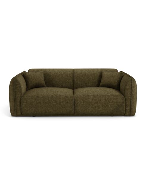 Canapé 3 places Oslo Velours texturé vert vintage - 206x90x72.5 cm