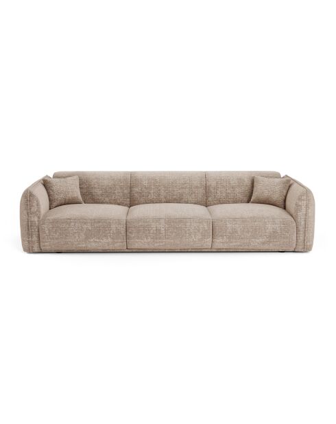 Oslo 4-Sitzer-Sofa aus beigefarbenem, geprägtem Samt - 235 x 90 x 72,5 cm