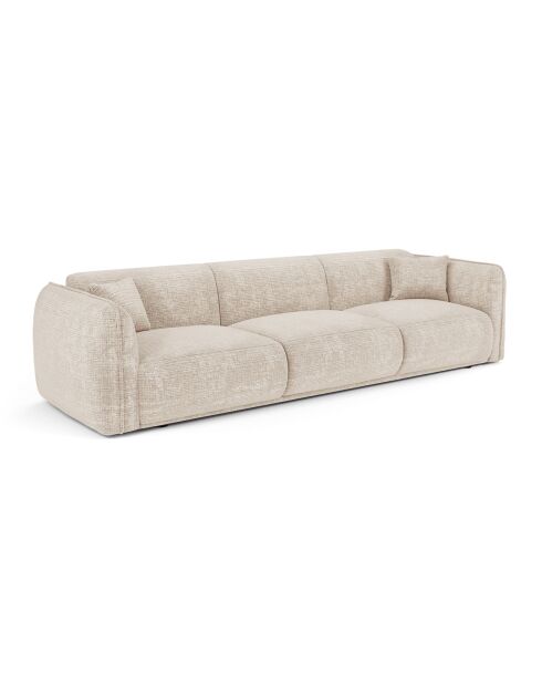 Oslo 4-Sitzer-Sofa aus cremefarbenem, geprägtem Samt — 235 x 90 x 72,5 cm