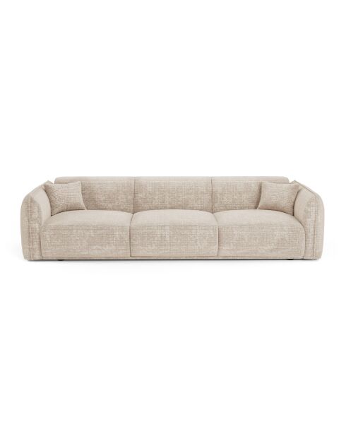 Oslo 4-Sitzer-Sofa aus cremefarbenem, geprägtem Samt — 235 x 90 x 72,5 cm