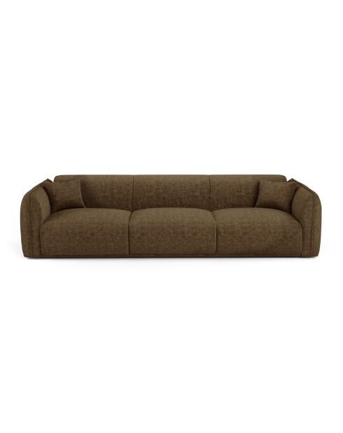 Oslo 4-Sitzer-Sofa Expresso aus braunem strukturiertem Samt - 235 x 90 x 72,5 cm