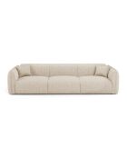 Canapé 4 places Oslo Velours texturé beige - 235x90x72.5 cm