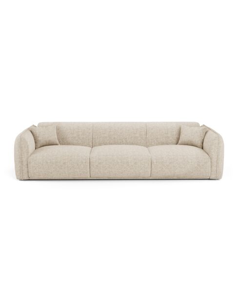 Canapé 4 places Oslo Velours texturé beige - 235x90x72.5 cm