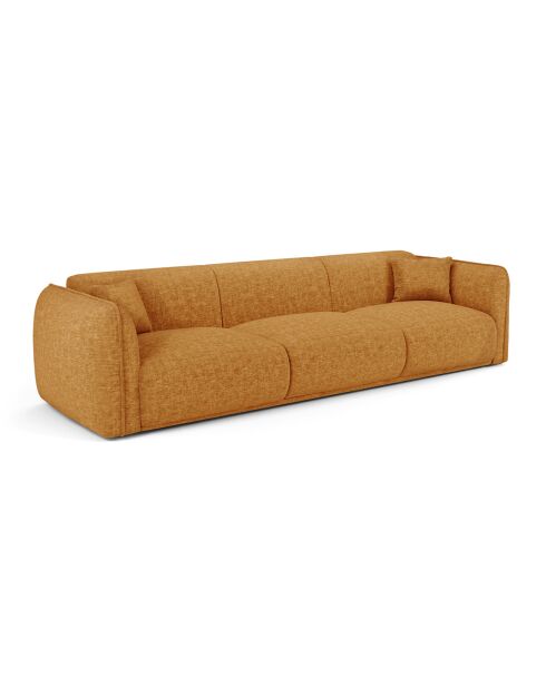Oslo 4-Sitzer-Sofa Mustard aus strukturiertem Samt - 235 x 90 x 72,5 cm