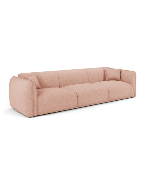 Canapé 4 places Oslo Velours texturé rose vintage - 235x90x72.5 cm