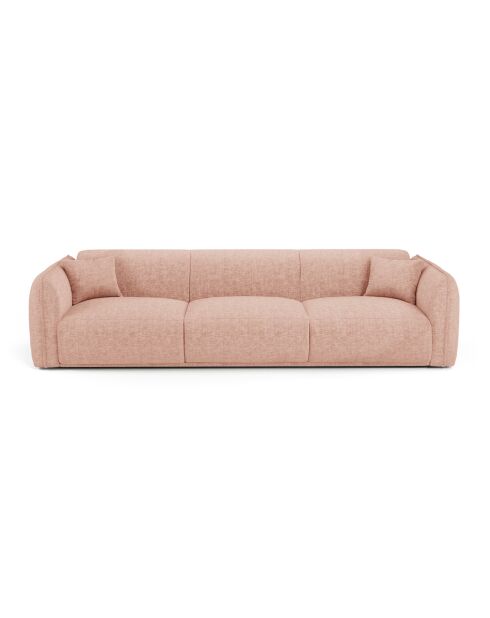 Canapé 4 places Oslo Velours texturé rose vintage - 235x90x72.5 cm