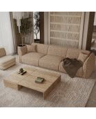 Canapé 4 places Oslo Velours texturé taupe - 235x90x72.5 cm