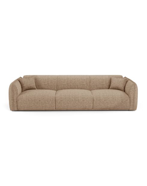 Oslo 4-Sitzer-Sofa aus strukturiertem Samt in Taupe - 235 x 90 x 72,5 cm