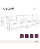 Canapé 4 places Oslo Velours texturé taupe - 235x90x72.5 cm