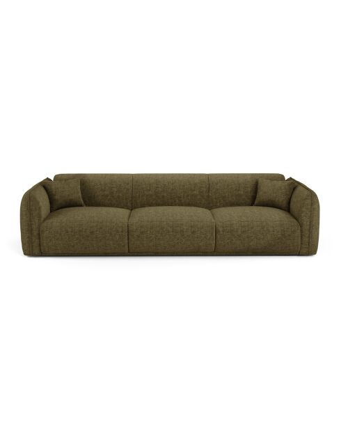 Canapé 4 places Oslo Velours texturé vert vintage - 235x90x72.5 cm