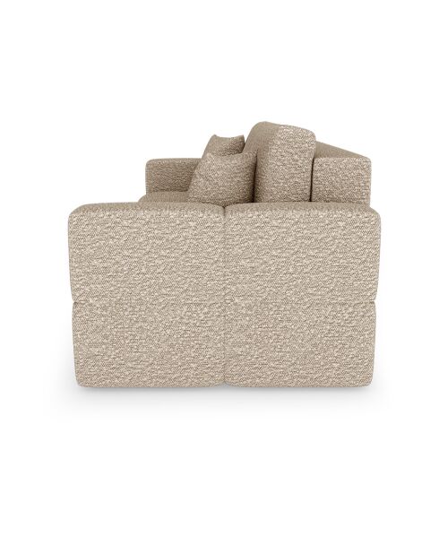 Canapé convertible express 140cm Rafael Tissu bouclette beige - 205x102x85 cm
