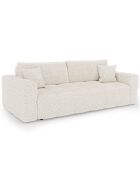 Canapé convertible express 140cm Rafael Tissu bouclette crème - 205x102x85 cm