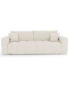 Canapé convertible express 140cm Rafael Tissu bouclette crème - 205x102x85 cm