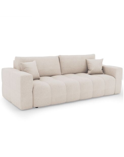 Express slaapbank 140 cm Rafael Cream geweven stof - 205x102x85 cm