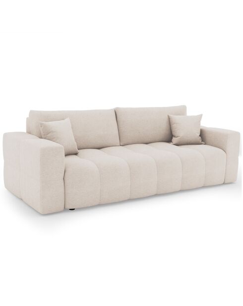 Canapé convertible express 140cm Rafael Tissu tramé crème - 205x102x85 cm