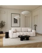Canapé convertible express 140cm Rafael Tissu tramé crème - 205x102x85 cm