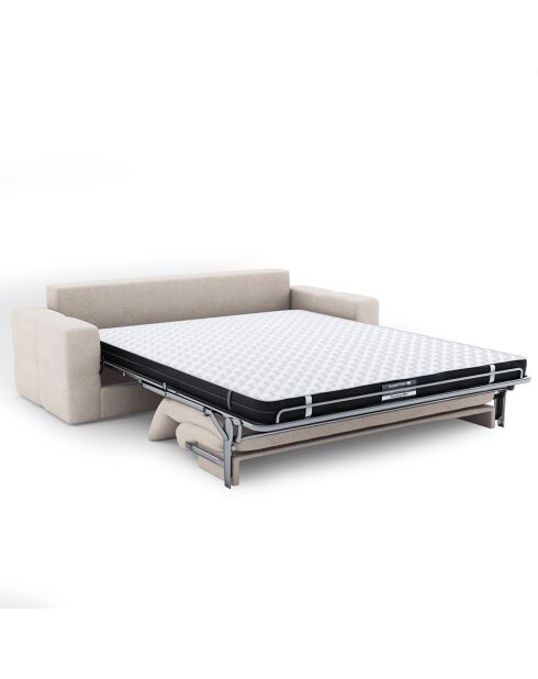 Canapé convertible express 140cm Rafael Tissu tramé crème - 205x102x85 cm