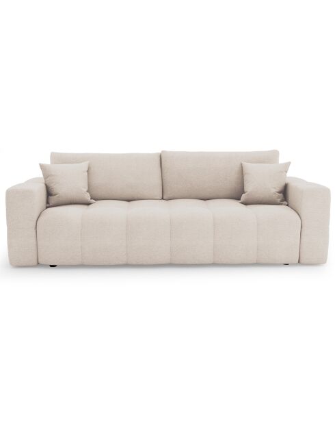 Canapé convertible express 140cm Rafael Tissu tramé crème - 205x102x85 cm