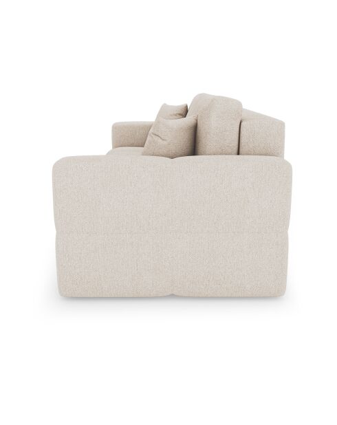 Canapé convertible express 140cm Rafael Tissu tramé crème - 205x102x85 cm
