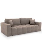 Canapé convertible express 140cm Rafael Tissu tramé taupe - 205x102x85 cm