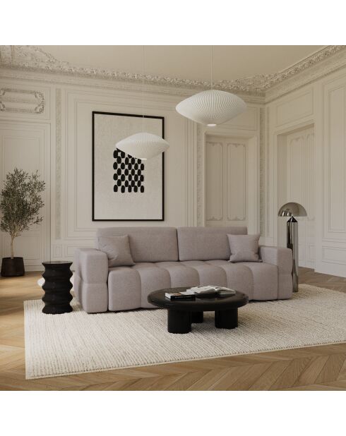 Canapé convertible express 140cm Rafael Tissu tramé taupe - 205x102x85 cm