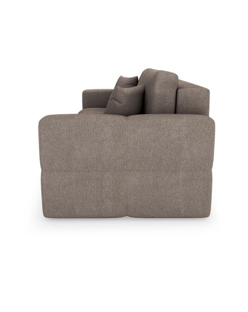 Canapé convertible express 140cm Rafael Tissu tramé taupe - 205x102x85 cm