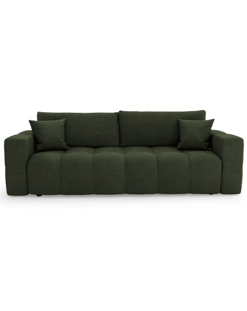 Canapé convertible express 140cm Rafael Tissu tramé vert olive - 205x102x85 cm