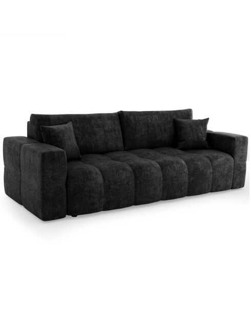 Canapé convertible express 140cm Rafael Velours anthracite foncé - 205x102x85 cm