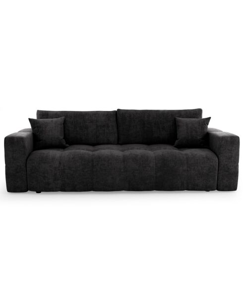 Express slaapbank 140cm Rafael Dark antraciet fluweel - 205x102x85 cm