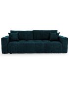 Canapé convertible express 140cm Rafael Velours bleu paon - 205x102x85 cm