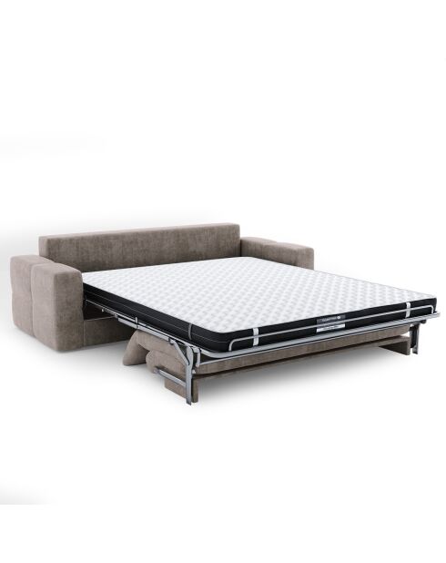 Canapé convertible express 140cm Rafael Velours taupe - 205x102x85 cm