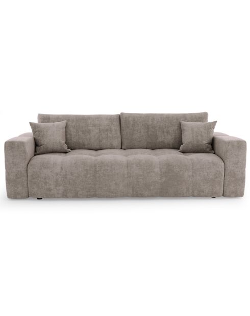 Canapé convertible express 140cm Rafael Velours taupe - 205x102x85 cm