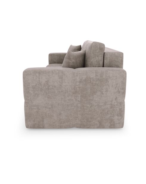 Canapé convertible express 140cm Rafael Velours taupe - 205x102x85 cm