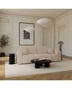 Canapé convertible express 160cm Rafael Tissu bouclette beige - 225x102x85 cm