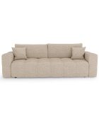 Canapé convertible express 160cm Rafael Tissu bouclette beige - 225x102x85 cm