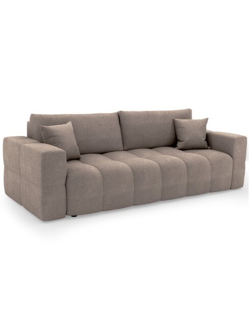 Canapé convertible express 160cm Rafael Tissu tramé taupe - 225x102x85 cm