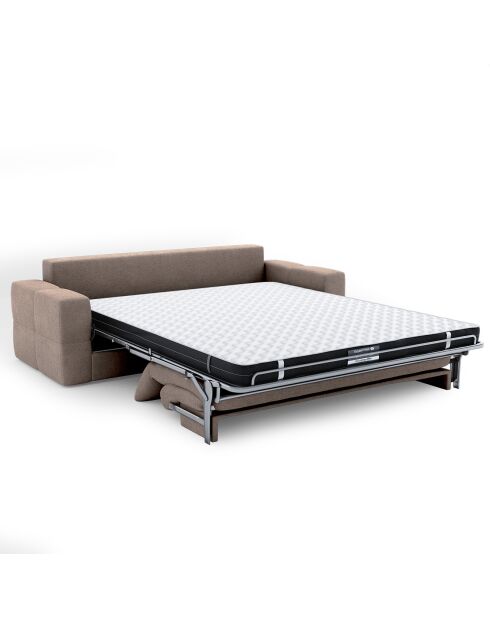 Canapé convertible express 160cm Rafael Tissu tramé taupe - 225x102x85 cm