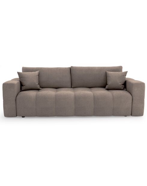 Canapé convertible express 160cm Rafael Tissu tramé taupe - 225x102x85 cm