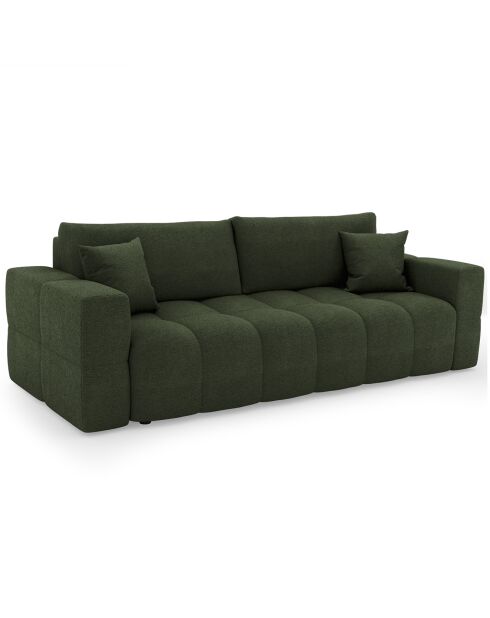 Canapé convertible express 160cm Rafael Tissu tramé vert olive - 225x102x85 cm