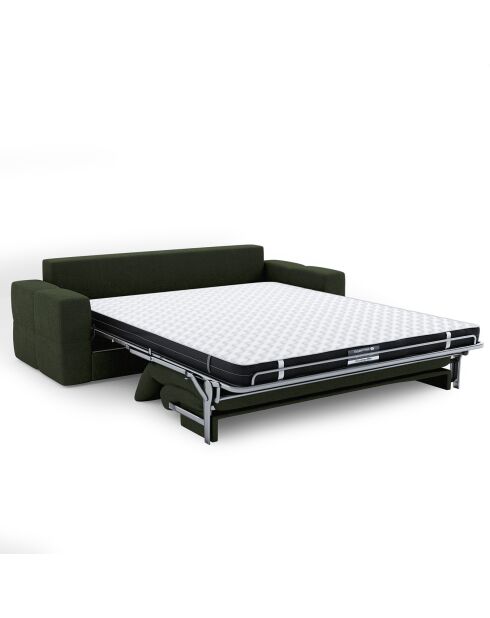 Canapé convertible express 160cm Rafael Tissu tramé vert olive - 225x102x85 cm