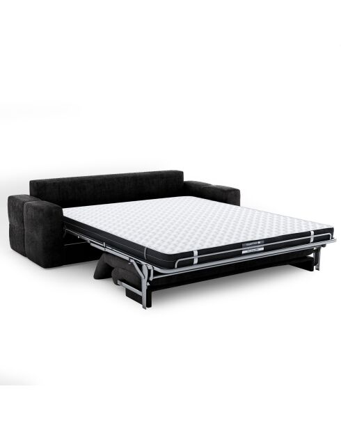 Canapé convertible express 160cm Rafael Velours anthracite foncé - 225x102x85 cm